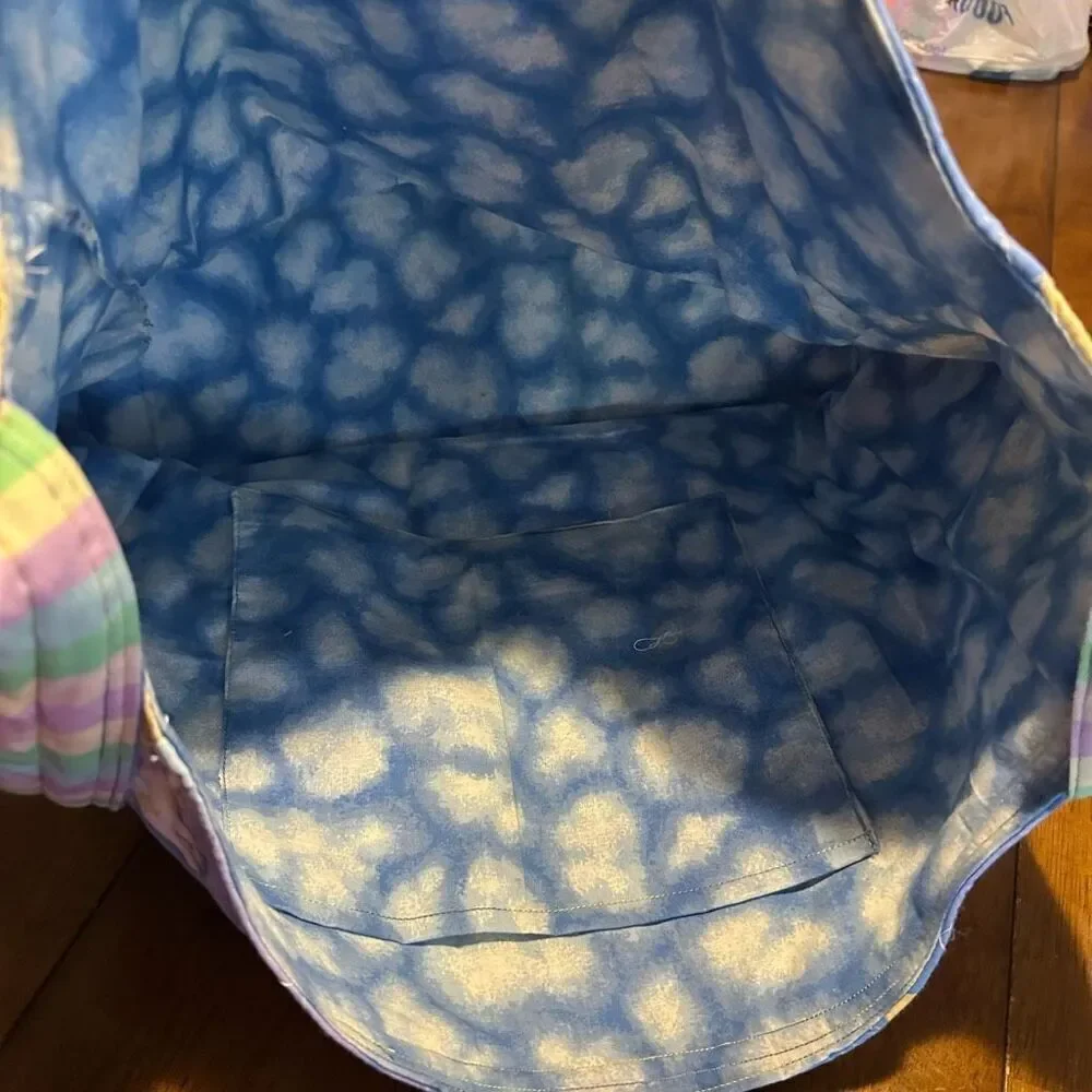 Vintage Style Handmade Quilted Baby Diaper Bag Tote Bear Moon Stars 21”x13”